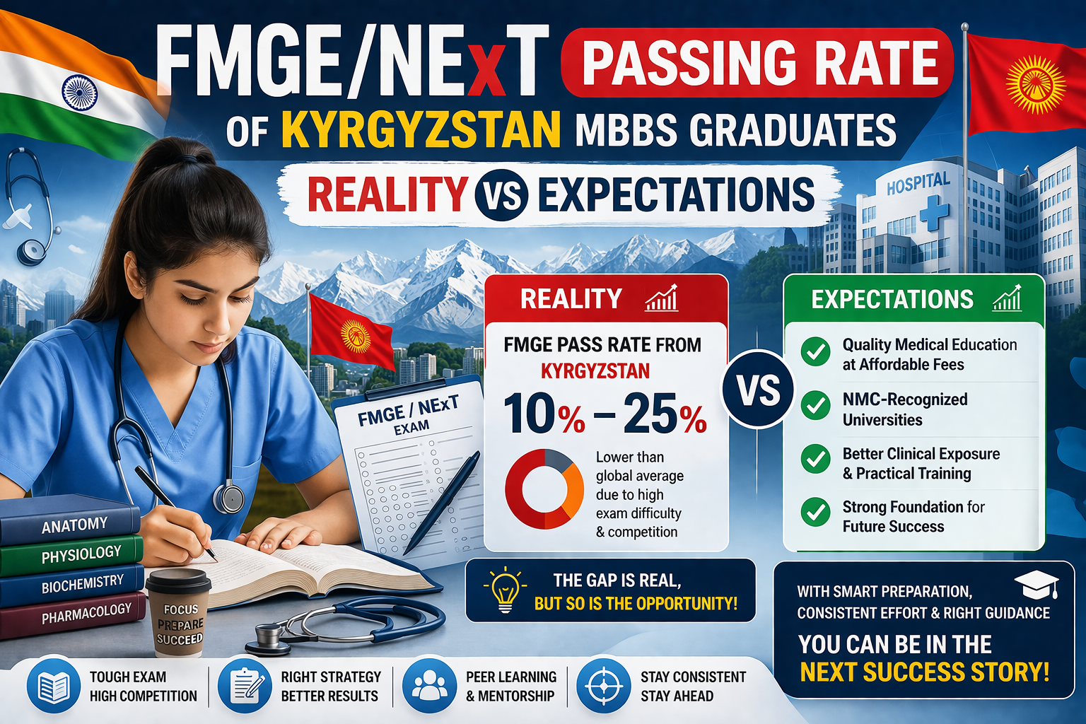 FMGE/NExT Passing Rate of Kyrgyzstan MBBS Graduates: Reality vs Expectations